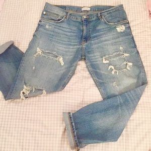 Zara boyfriend style ripped jeans